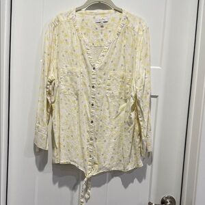 Coral Bay Yellow Floral Button-Down Shirt